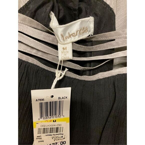 Interlúd Medium silver black tank top NWT 30% Silk - Picture 3 of 11